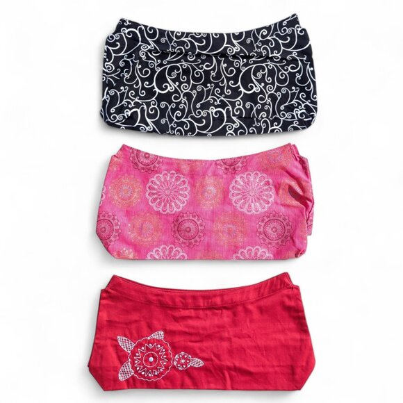 Thirty-One Fitted Purse Skirt Interchangeable Bag Cover Set of 3 Black Pink Red - Picture 1 of 14